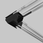 Коннектор угловой для монтажа в натяжной потолок однофазного шинопровода черный 85235/00