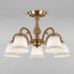 Классическая люстра со стеклянными плафонами 60107/5 античная бронза
