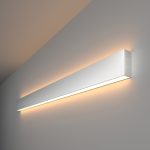 Линейный светодиодный накладной двусторонний светильник 103см 40W 3000K матовое серебро (101-100-40-103)