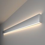 Линейный светодиодный накладной двусторонний светильник 128см 50W 4200K матовое серебро (101-100-40-128)