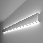 Линейный светодиодный накладной двусторонний светильник 128см 50W 6500K матовое серебро (101-100-40-128)