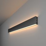 Линейный светодиодный накладной двусторонний светильник 78см 30W 3000K черная шагрень (101-100-40-78)