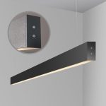 Линейный светодиодный подвесной двусторонний светильник 103см 40W 6500K черная шагрень (101-200-40-103) — изображение 4