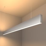 Линейный светодиодный подвесной двусторонний светильник 128см 50W 3000K матовое серебро (101-200-40-128)