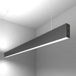 Линейный светодиодный подвесной двусторонний светильник 128см 50W 6500K черная шагрень (101-200-40-128)