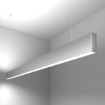 Линейный светодиодный подвесной двусторонний светильник 128см 50W 6500K матовое серебро (101-200-40-128)