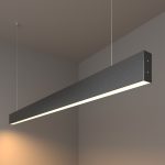 Линейный светодиодный подвесной односторонний светильник 128см 25W 3000K черная шагрень (101-200-30-128)