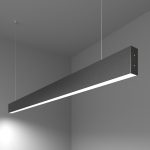 Линейный светодиодный подвесной односторонний светильник 128см 25W 6500K черная шагрень (101-200-30-128)