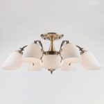 Люстра потолочная с плафонами 22010/6+2 античная бронза