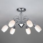 Люстра потолочная с плафонами из стекла 22080/6 хром