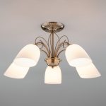 Люстра потолочная с витыми элементами 30107/5 античная бронза