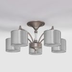 Люстра с атласными абажурами 60080/5 сатин-никель — изображение 2