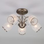 Люстра с плафонами с узором 30026/5 античная бронза