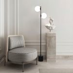 Напольный светильник с мраморным основанием 01158/2 черный — изображение 3