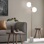 Напольный светильник со стеклянным плафоном 01158/2 латунь — изображение 3