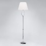 Торшер с белым абажуром 01056/1 хром/прозрачный хрусталь Strotskis