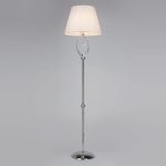 Торшер с белым абажуром 01056/1 хром/прозрачный хрусталь Strotskis — изображение 2