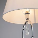 Торшер с белым абажуром 01056/1 хром/прозрачный хрусталь Strotskis — изображение 3