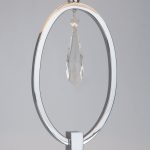 Торшер с белым абажуром 01056/1 хром/прозрачный хрусталь Strotskis — изображение 4