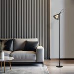 Напольный светильник со стеклянным плафоном 01187/1 черный — изображение 5