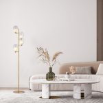 Напольный светильник со стеклянными плафонами 01161/4 латунь — изображение 3