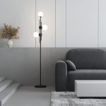 Напольный светильник со стеклянными плафонами 01383/3 черный — изображение 3