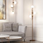 Напольный светильник со стеклянными плафонами 01383/3 латунь — изображение 3