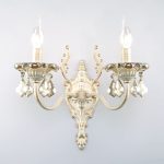 Бра с тонированным хрусталем 3281/2 белый с золотом / тонированный хрусталь