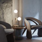 Настольный светильник со стеклянными плафонами 01383/2 латунь — изображение 2