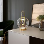 Настольный светодиодный светильник со стеклянным плафоном 80507/1 латунь — изображение 2