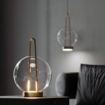 Настольный светодиодный светильник со стеклянным плафоном 80507/1 латунь — изображение 4