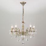 Люстра с хрусталем в классическом стиле 3281/5 античная бронза / прозрачный хрусталь