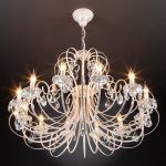 Люстра подвесная с хрусталем 3305/12 белый с золотом / прозрачный хрусталь — изображение 3