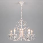 Люстра с хрусталем в классическом стиле 3305/5 белый с золотом / прозрачный хрусталь