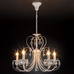 Люстра с хрусталем в классическом стиле 3305/5 белый с золотом / прозрачный хрусталь — изображение 2