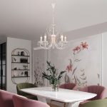 Люстра с хрусталем в классическом стиле 3305/5 белый с золотом / прозрачный хрусталь — изображение 3