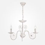 Классическая подвесная люстра 60018/3 белый с золотом