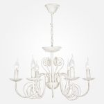 Люстра с прозрачным хрусталем 60018/6 белый с золотом