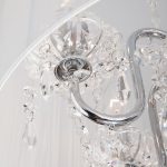 Люстра подвесная с абажуром и хрусталем 2045/5 хром/белый — изображение 2