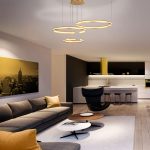 Подвесной светодиодный светильник с пультом управления 90180/3 золото — изображение 2