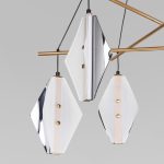 Подвесной светодиодный светильник со стеклянными плафонами 301054 LED латунь — изображение 4