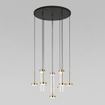 Подвесной светодиодный светильник со стеклянными плафонами 301102 LED латунь