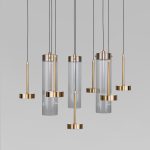 Подвесной светодиодный светильник со стеклянными плафонами 301102 LED латунь — изображение 2