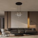 Подвесной светодиодный светильник со стеклянными плафонами 301102 LED латунь — изображение 3