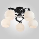 Потолочная люстра с белыми плафонами 9654/5 хром/черный