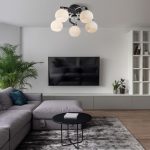 Потолочная люстра с белыми плафонами 9654/5 хром/черный — изображение 3