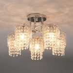 Потолочная люстра с хрусталем и плафонами 30137/5 хром — изображение 3