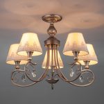 Люстра в классическом стиле с абажурами 60069/5 серебро — изображение 2
