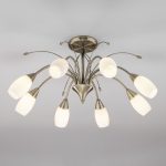 Потолочная люстра со стеклянными плафонами 30280/8 античная бронза