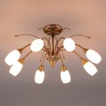 Потолочная люстра со стеклянными плафонами 30280/8 античная бронза — изображение 3